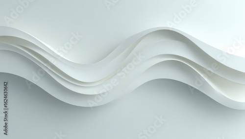 Wallpaper Mural Abstract white wavy forms (1) Torontodigital.ca