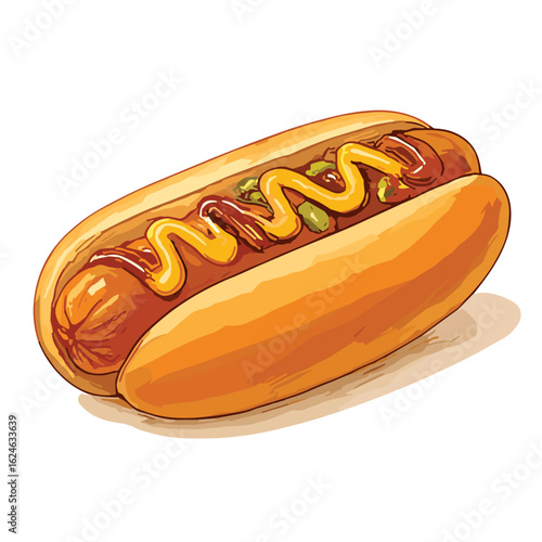 hot dog with white background