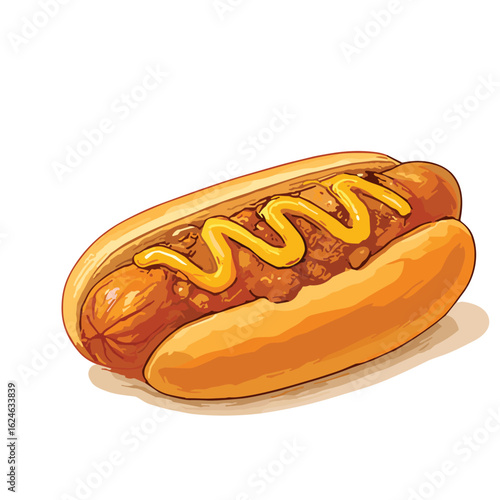 hot dog with mustard