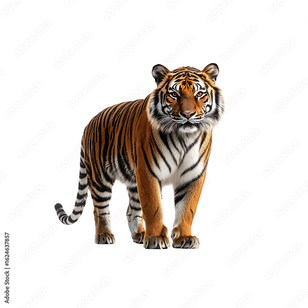 Naklejka premium tiger isolated on a transparent background, in a PNG format