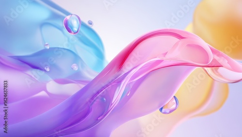 Abstract liquid forms in pastel hues