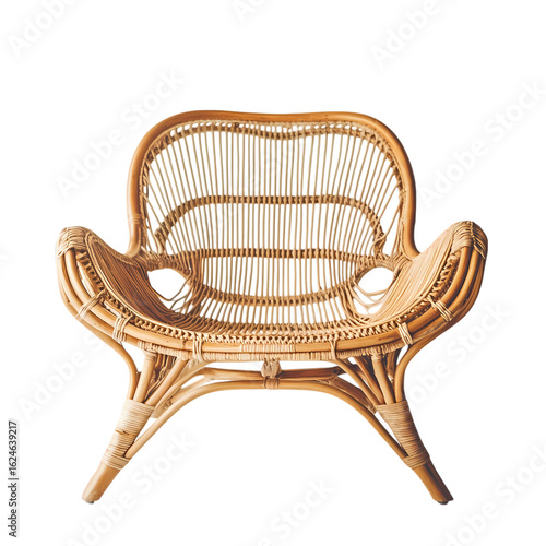 bamboo armchair isolated on transparent background
