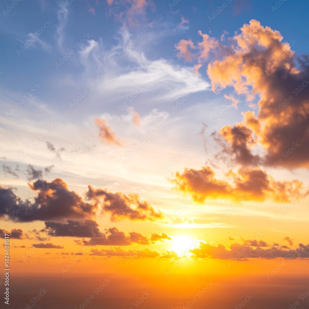 Obraz premium Stunning sunset sky with clouds