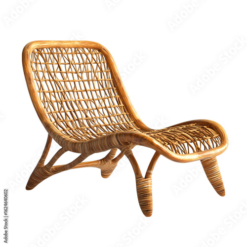 bamboo armchair isolated on transparent background