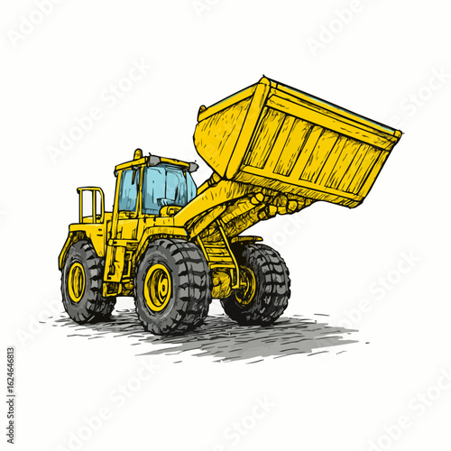 bulldozer isolated on white background