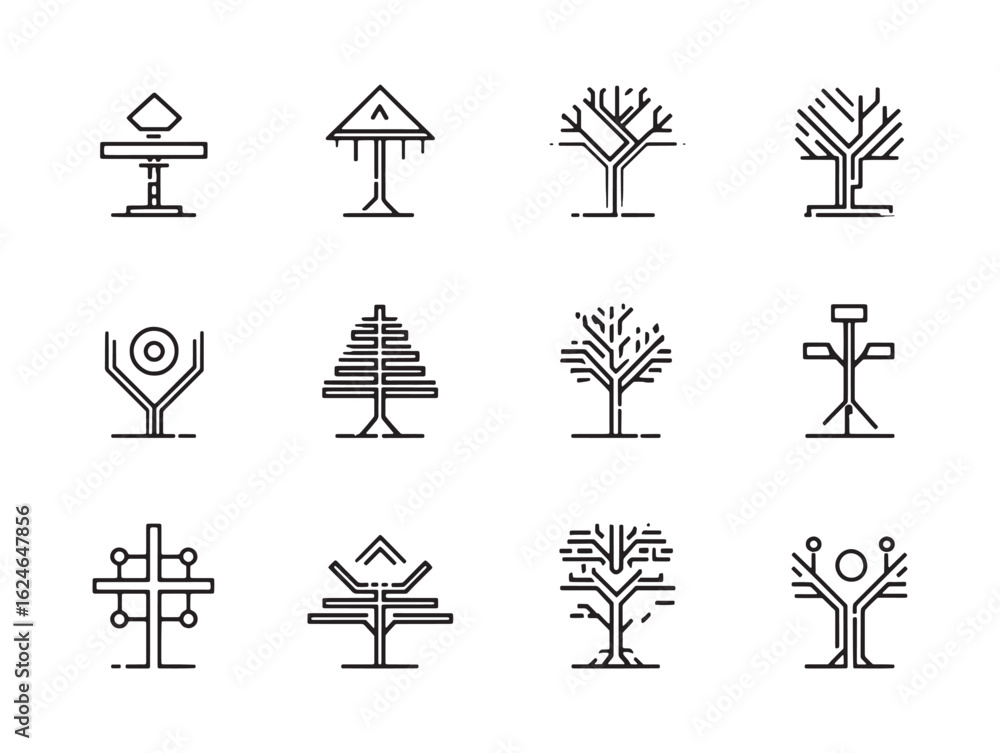 Fototapeta premium Decision Tree Abstract Minimalist Icon