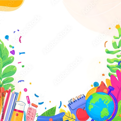 Vibrant back to school illustration template