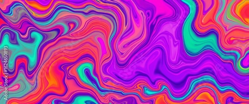 Swirling vibrant hues blend seamlessly in a mesmerizing abstract fluid art pattern , texture, ink