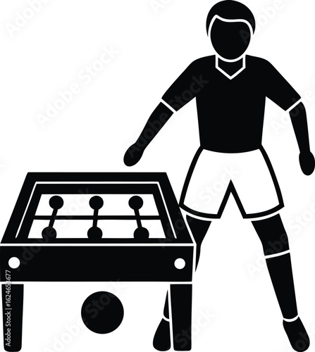 foosball player on white background.eps