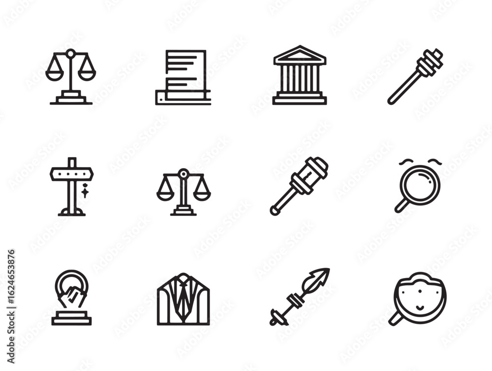 Fototapeta premium Defamation Case Minimalist 2D Line Art Design Two