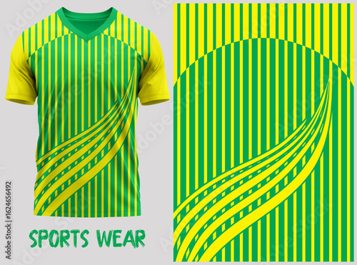 T-shirt V-neck  Short sleeve. With knit jersey fabric and rib neck texture ( 3d rendered ) jersey design, jersey texture, sports wear, jersey design for Sublimation print