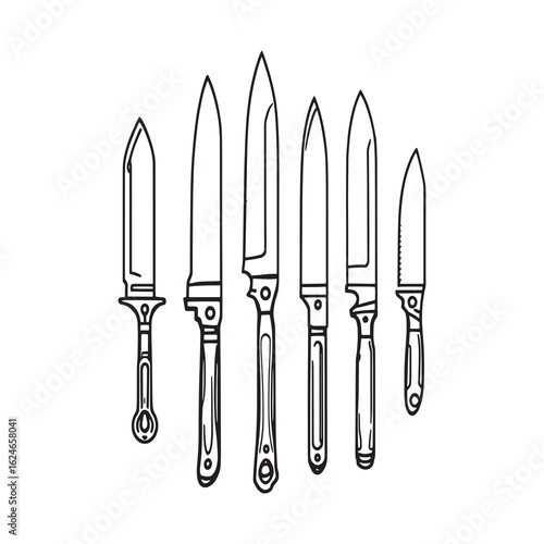 clean minimal utility knife line drawing.eps