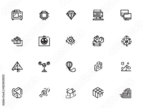 Digital Dreamer Minimalist 2D Line Art Variation 