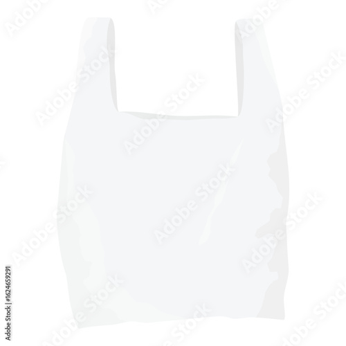 Disposable plastic bag with handles