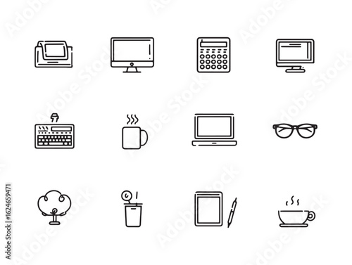 Digital Freelance Freedom Minimalist 2D Line Art Variation 