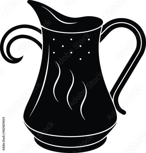 steaming pitcher on white background.eps