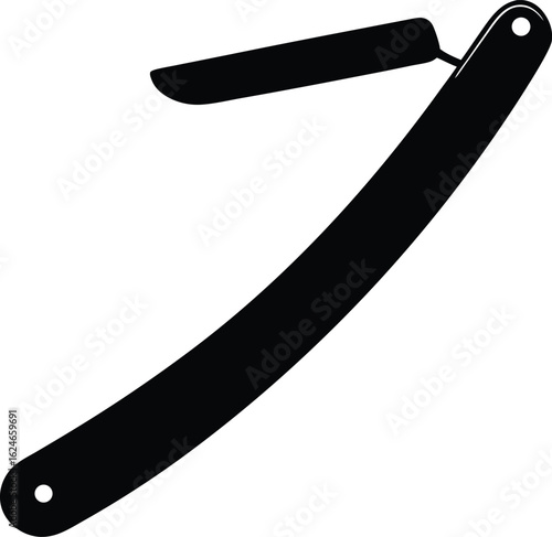 straight razor on white background.eps