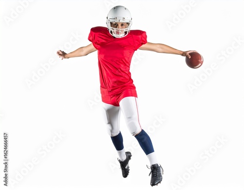 American Football Player in Action: Dynamic Pose and Athleticism