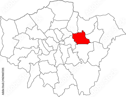 Map of Newham, London map with Newham borough highlighted, perfect for infographics, education, editorial and urban planning visual design