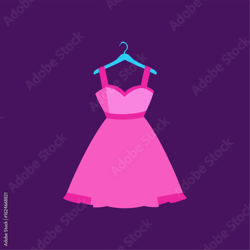 Pink Dress on Hanger A Feminine Fashion Illustration