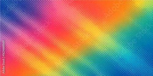 Abstract geometric rainbow pattern with colorful light and lines creates a bright wallpaper backdrop