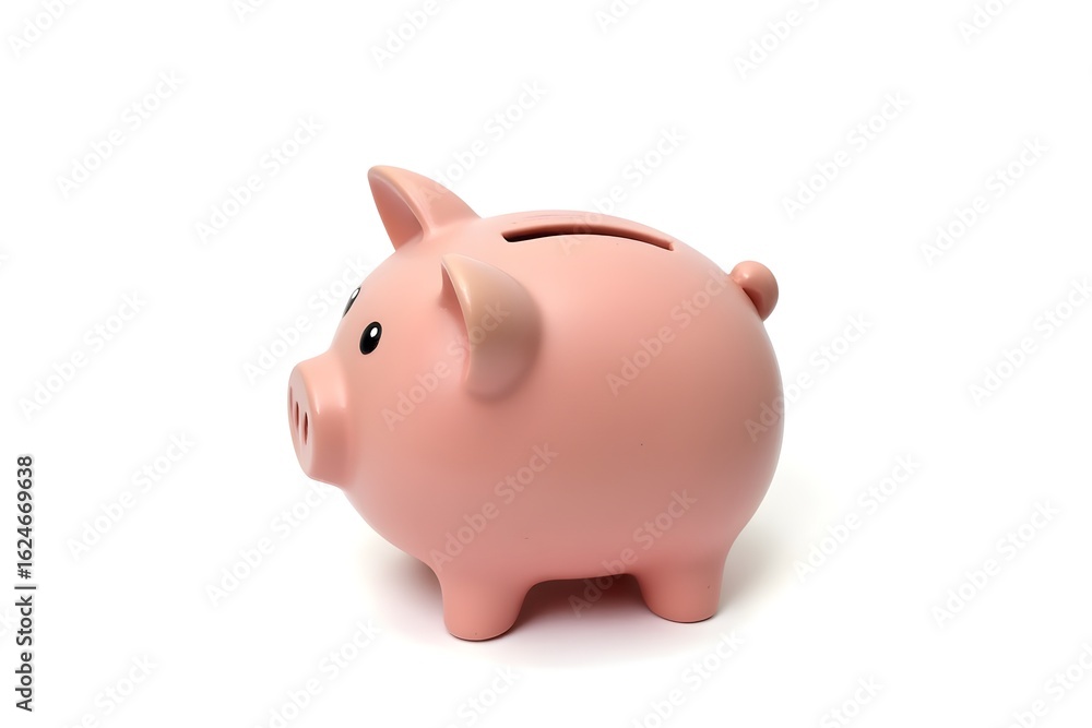 Piggy bank isolated on white. View from above. Piggy bank isolated on white. View from above.