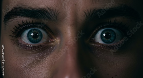 Terrified Human Eyes Close-Up – Cinematic Horror Reaction Scene