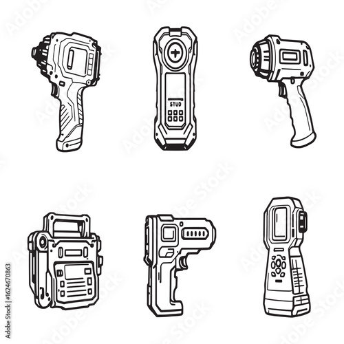 line art vector of a stud finder tool illustration.eps