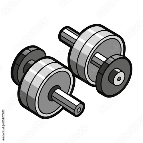 Pair of Dumbbells Fitness Illustration