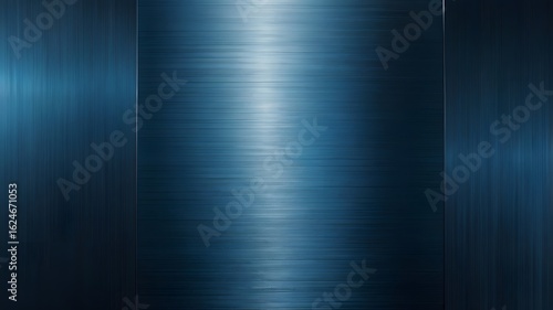Obraz na płótnie Abstract Blue Metallic Surface with Horizontal Lines and Light Reflection