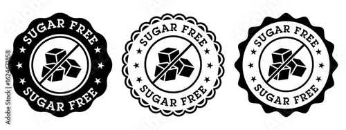 Sugar Free Label Badges Vector Set for Packaging and Product Design