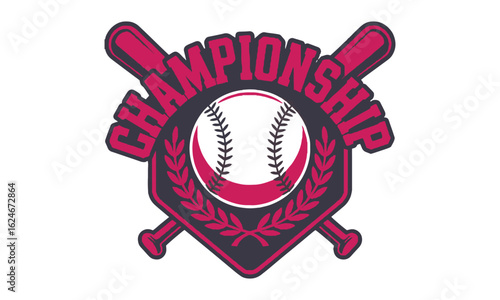 Scalable modern vector illustration featuring a collection of vintage-style baseball logo badges and icon elements., White, red, and blue Vector Baseball logos, easily editable.