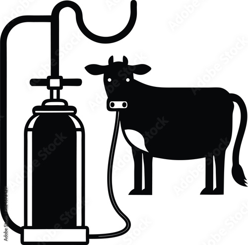 milking machine inflation on white background.eps