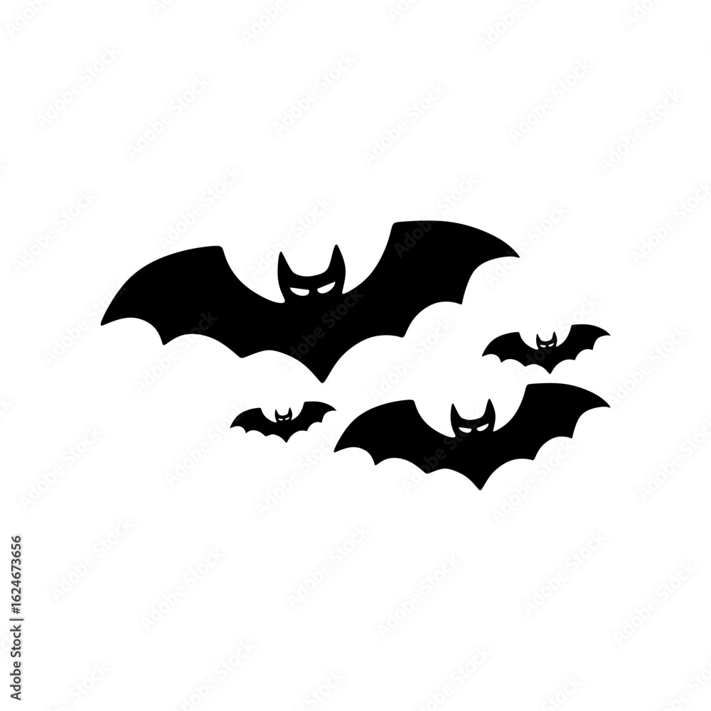 Fototapeta premium Bat vector, bat silhouette on transparent background