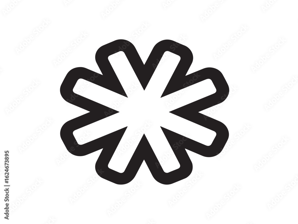 Fototapeta premium Simple outline asterisk icon for clean visuals