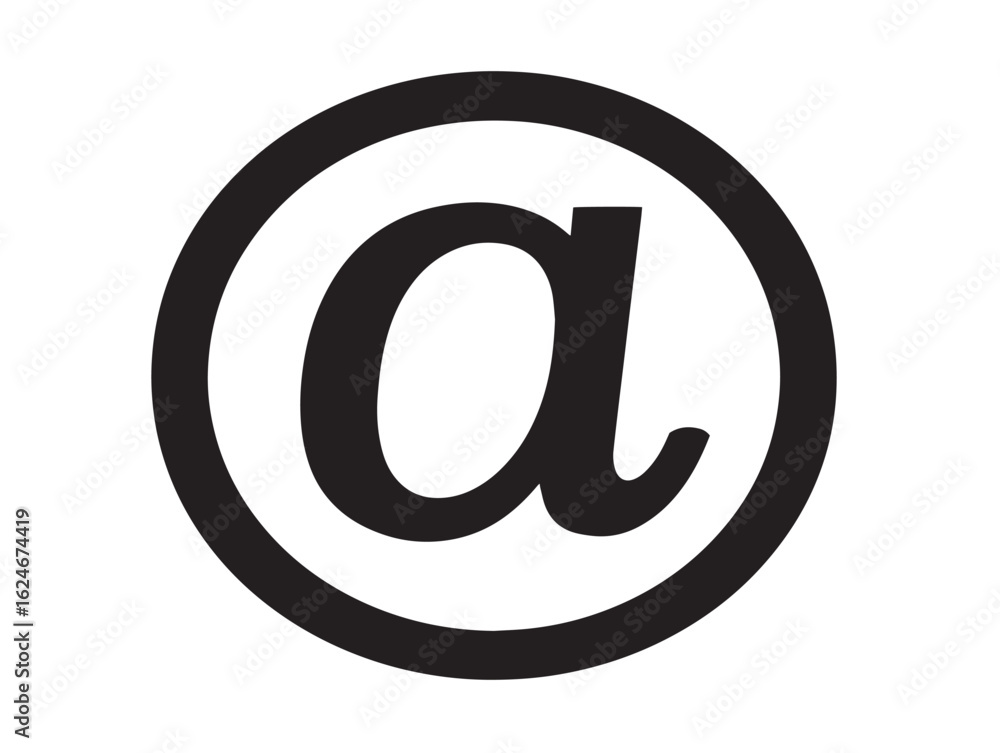 Sleek minimalistic at symbol in line vector Sleek minimalistic at symbol in line vector