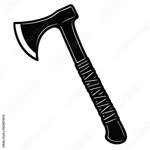 Hand Axe or Tomahawk Weapon Icon - Classic Symbol for Camping and Tool