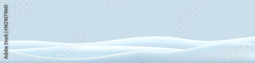 Wide waves snowdrifts landscape shapes on gray background