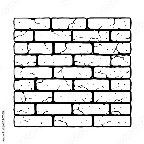 Brick Wall Background Icon Vector - Graphic Element for Construction and Urban Design