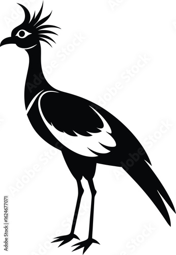 secretary bird on white background.eps