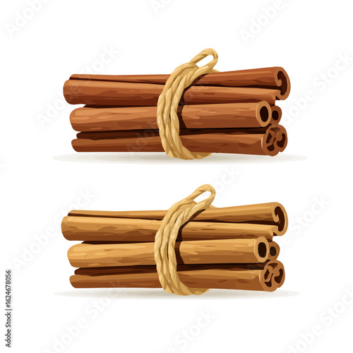 An illustration flat 2D icon cinnamon roll view set illustration, vector clipart isolated on a transparent background — clean animation-style design, created by me, icon design set