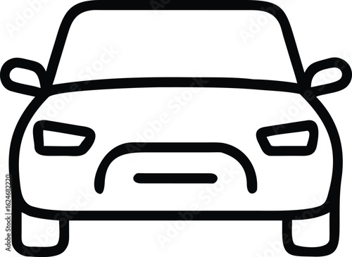 Automobile Icon in Minimalist Style: A simple yet stylish illustration of a sleek automobile, rendered in a clean, minimalist style, conveying the essence of modern transport.