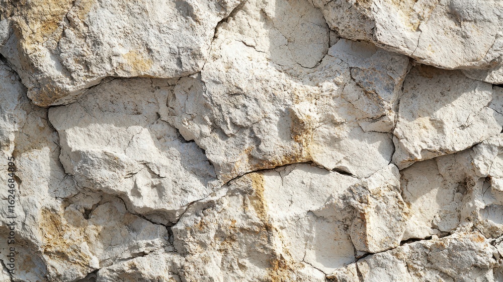 Fototapeta premium Rough limestone texture overhead perspective natural weathering patterns organic characteristics authentic material properties subtle cream gray color variations clean styling