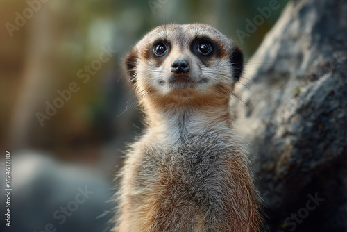 Wallpaper Mural Close-up portrait of a curious meerkat with detailed fur texture and expressive eyes in natural habitat Torontodigital.ca