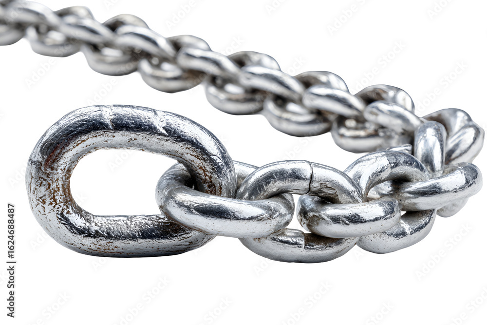Obraz premium Strong metal chain links close up detail