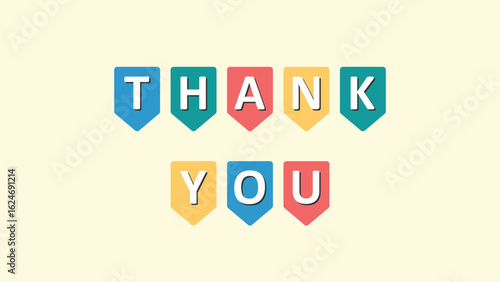 Thank you sign, gratitude and appreciation, thankful decoration, colorful background