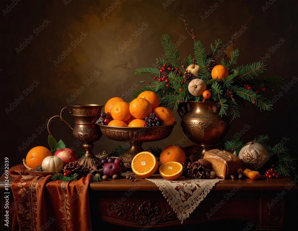 Fototapeta premium christmas table setting