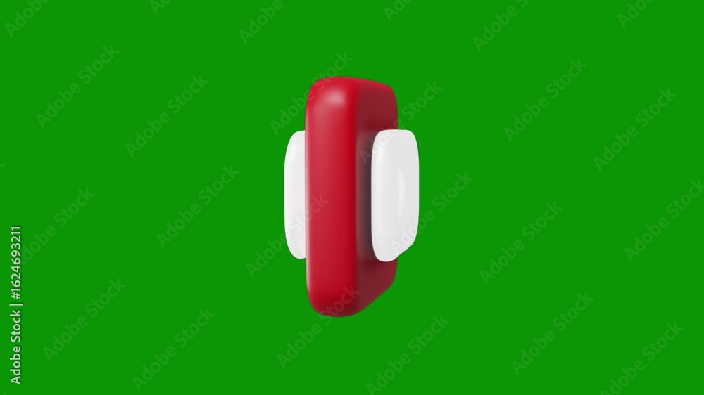 red youtube icon green background white object screen logo green screen animated chromakey background style movement cartoonish figure layers motion elements expression