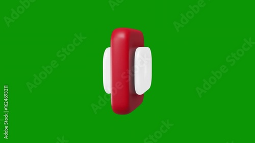  red youtube icon green background white object screen logo green screen animated chromakey background style movement cartoonish figure layers motion elements expression