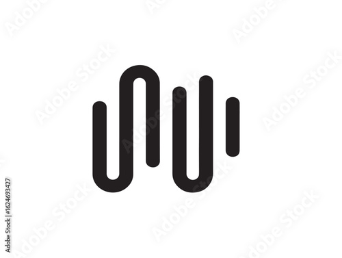 Elegant 2D graph chart icon in vector art